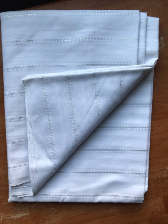 Other - White & Silver Striped Fabric